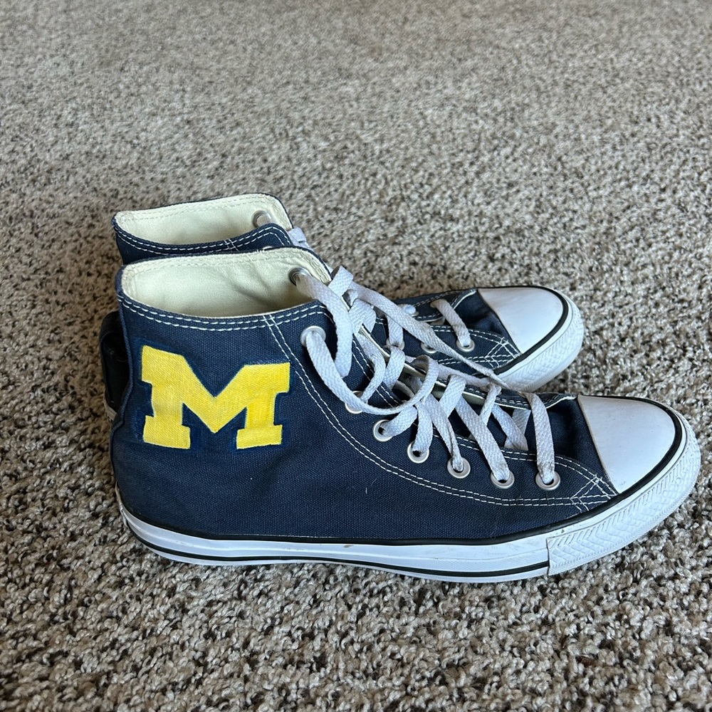 University of Michigan painted converse